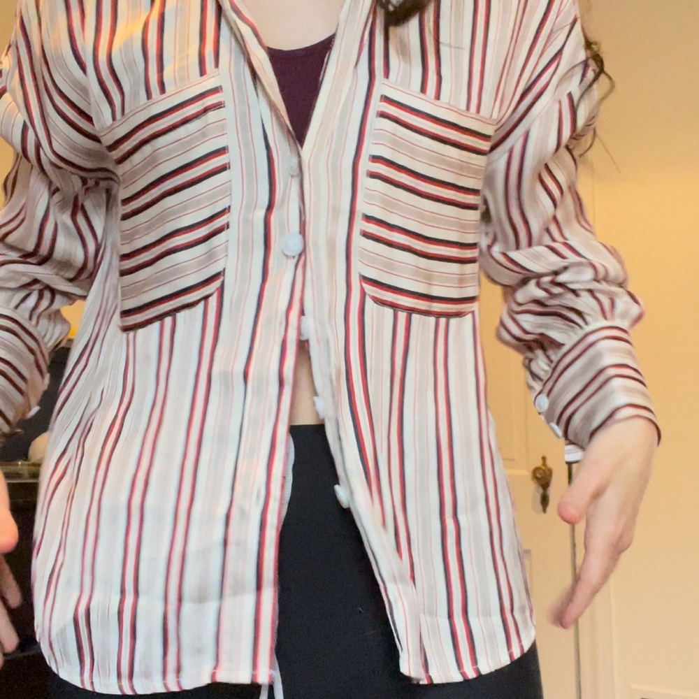 Free People Satin Button Up Blouse size XS